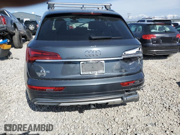 2021 Audi Q5 Premium Plus with VIN WA1BAAFY7M2118933, listed as a Copart auction lot 57853415 with 58,112 mi miles and Salvage title. Bid and sale history available at DreamBid. Image 7.