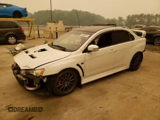 2015 Mitsubishi Lancer Evolution Final Edition with VIN JA32W7FV5FU027374, listed as a Copart auction lot 54689973 with 62,650 mi miles and Salvage Title. Bid and sale history available at carsss.com. Image 1.