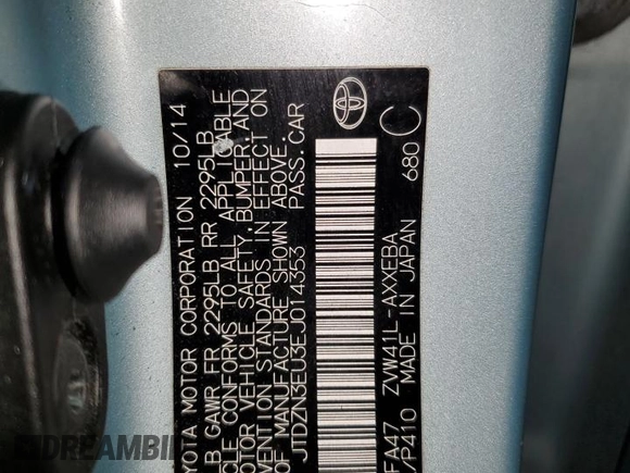 2014 Toyota Prius Two with VIN JTDZN3EU3EJ014353, listed as a Copart auction lot 43754035 with 203,182 mi miles and Salvage Title. Bid and sale history available at DreamBid. Image 15.