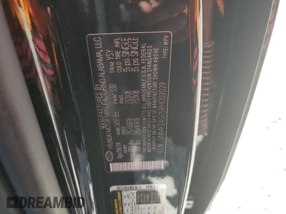 2024 Hyundai Santa Fe Hybrid SEL with VIN 5NMP24G15RH002029, listed as a Copart auction lot 59944474 with 1,557 mi miles and Salvage Title. Bid and sale history available at carsss.com. Image 13.