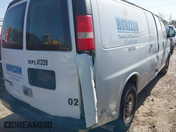 2013 Chevrolet Express Cargo with VIN 1GCWGGFA5D1117720, listed as a IAAI auction lot 41670878 with 224,650 mi miles and . Bid and sale history available at DreamBid. Image 6.