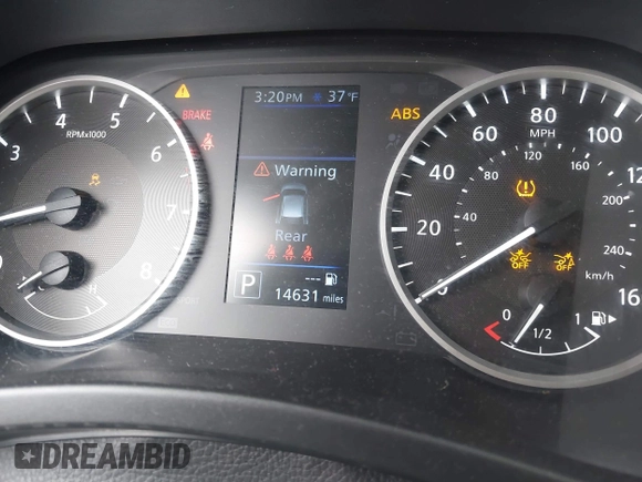2020 Nissan Sentra S with VIN 3N1AB8BV4LY264955, listed as a IAAI auction lot 41633856 with 14,631 mi miles. Bid and sale history available at carsss.com. Image 7.