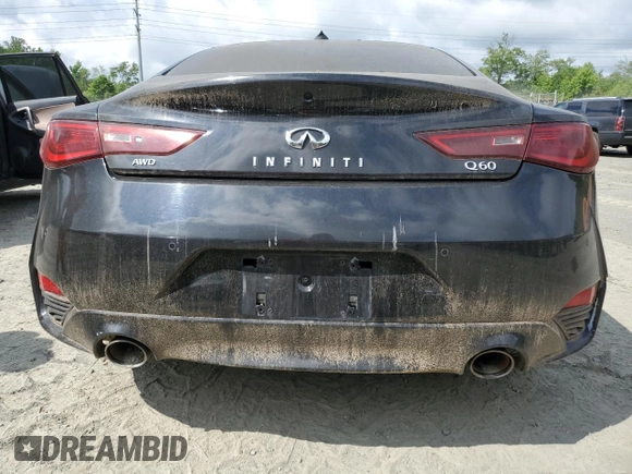 2017 Infiniti Q60 Premium with VIN JN1EV7EL1HM550172, listed as a Copart auction lot 60132375 with 110,704 mi miles and Salvage title. Bid and sale history available at DreamBid. Image 6.