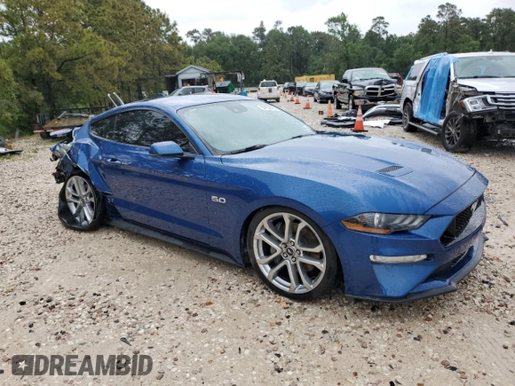 2022 Ford Mustang GT z VIN 1FA6P8CF8N5130628, wystawiony jako Copart lot #54152035 z przebiegiem 23 218 mil mil oraz Szkoda całkowita • Salvage title. Historia ofert i sprzedaży dostępna na DreamBid. Obrazek 4.