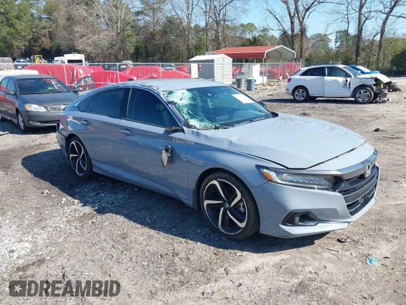 2022 Honda Accord Sport SE with VIN 1HGCV1F43NA007655, listed as a IAAI auction lot 41780298 with 47,428 mi miles and . Bid and sale history available at carsss.com. Image 1.