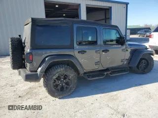 2022 Jeep Wrangler Unlimited Sport S with VIN 1C4HJXDG0NW225815, listed as a Copart auction lot 84528824 with 53,621 mi miles and Salvage Title. Bid and sale history available at carsss.com. Image 3.
