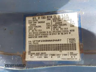1992 Ford F-150 с VIN 1FTDF15N8NNA04687, выставлен на аукционе IAAI как лот 42452344 с пробегом Не указан миль и . История ставок и продаж доступна на DreamBid. Изображение 9.