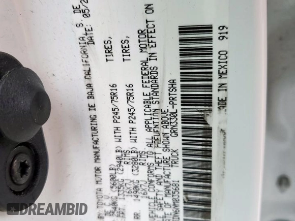 2022 Toyota Tacoma SR5 with VIN 3TMBZ5DN6NM035681, listed as a Copart auction lot 46226415 with 27,891 mi miles and Salvage title. Bid and sale history available at DreamBid. Image 12.