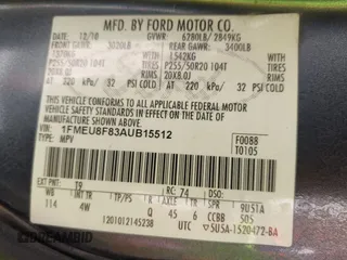2010 Ford Explorer Limited z VIN 1FMEU8F83AUB15512, wystawiony jako IAAI lot #41644024 z przebiegiem 179 883 mil mil oraz . Historia ofert i sprzedaży dostępna na DreamBid. Obrazek 9.