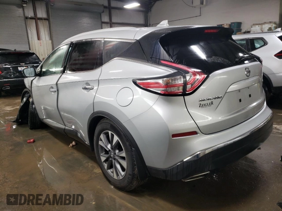 2017 Nissan Murano SL with VIN 5N1AZ2MH9HN174536, listed as a Copart auction lot 52238205 with 39,670 mi miles and Salvage Title. Bid and sale history available at carsss.com. Image 2.