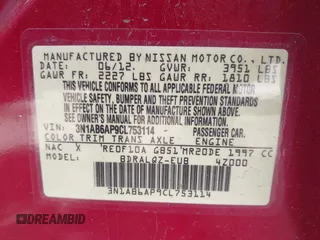 2012 Nissan Sentra S with VIN 3N1AB6AP9CL753114, listed as a IAAI auction lot 42378486 with 163,936 mi miles and . Bid and sale history available at DreamBid. Image 9.