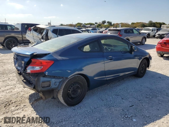 2012 Honda Civic Cpe LX with VIN 2HGFG3B53CH501028, listed as a Copart auction lot 53338305 with 0 mi miles and Salvage Title. Bid and sale history available at carsss.com. Image 3.