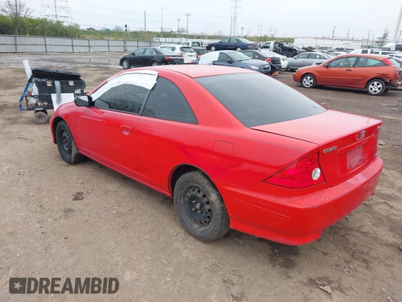 2005 Honda Civic Cpe LX with VIN 1HGEM22595L022293, listed as a IAAI auction lot 42008332 with 1 mi miles. Bid and sale history available at carsss.com. Image 3.