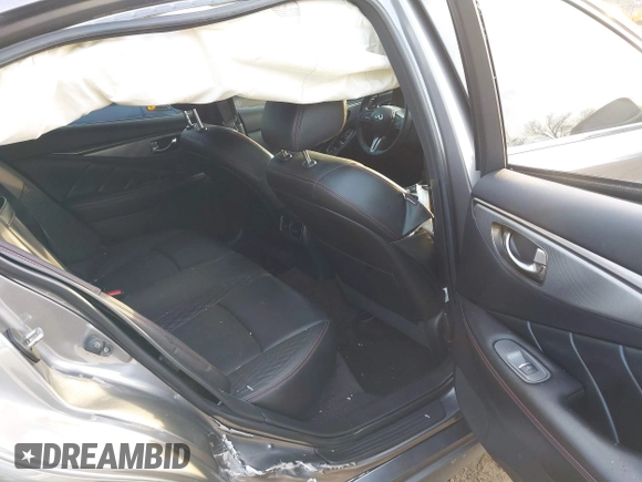 2019 Infiniti Q50 Red Sport 400 with VIN JN1FV7AP3KM760678, listed as a IAAI auction lot 41771176 with 31,562 mi miles and . Bid and sale history available at DreamBid. Image 8.