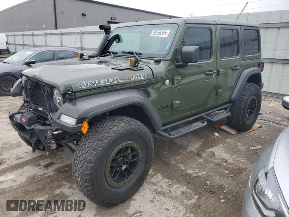 2021 Jeep Wrangler Unlimited Willys with VIN 1C4HJXDG2MW563201, listed as a Copart auction lot 50156305 with 33,372 mi miles and Salvage title. Bid and sale history available at DreamBid. Image 1.