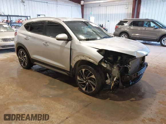 2019 Hyundai Tucson Ultimate with VIN KM8J3CAL8KU995978, listed as a IAAI auction lot 41105208 with 108,268 mi miles. Bid and sale history available at carsss.com. Image 1.