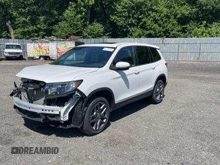 2023 Honda Passport EX-L with VIN 5FNYF8H55PB011474, listed as a Copart auction lot 62492595 with 18,327 mi miles and Salvage title. Bid and sale history available at DreamBid. Image 2.