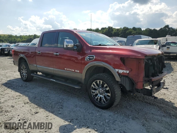 2016 Nissan Titan Platinum Reserve with VIN 1N6BA1F48GN507244, listed as a Copart auction lot 63213795 with 115,124 mi miles and Salvage title. Bid and sale history available at DreamBid. Image 4.