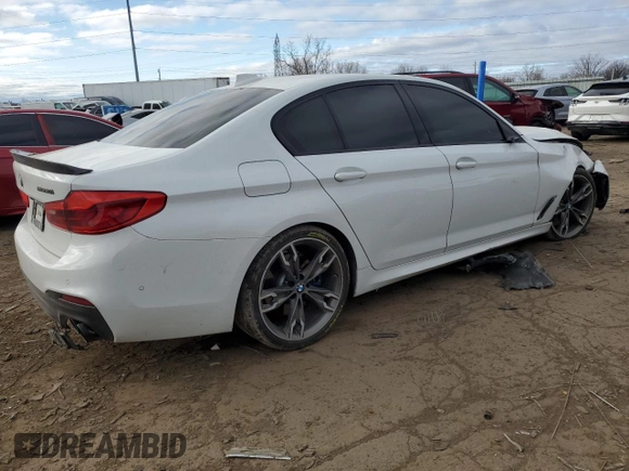 2019 BMW 5 Series M550i xDrive with VIN WBAJB9C58KB287991, listed as a Copart auction lot 53206135 with Not provided miles and Salvage title. Bid and sale history available at DreamBid. Image 3.