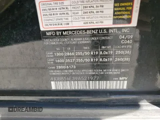 2009 Mercedes-Benz M 350 z VIN 4JGBB56E39A521977, wystawiony jako Copart lot #80796244 z przebiegiem 186 196 mil mil oraz Szkoda całkowita • Salvage title. Historia ofert i sprzedaży dostępna na DreamBid. Obrazek 13.