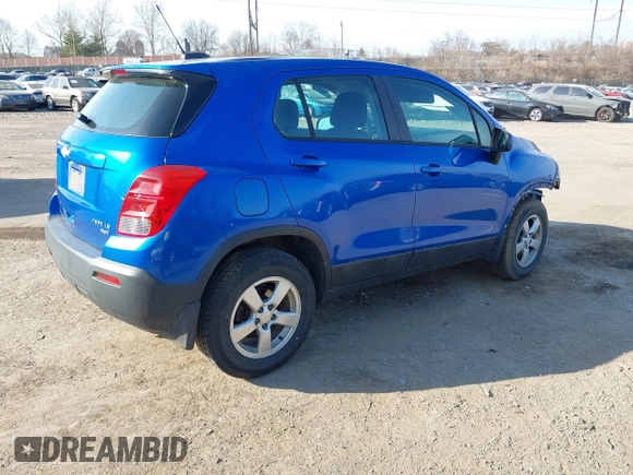 2016 Chevrolet Trax LS with VIN KL7CJNSB3GB757122, listed as a IAAI auction lot 41785634 with 74,143 mi miles. Bid and sale history available at carsss.com. Image 4.