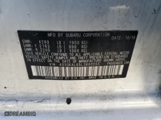 2020 Subaru Impreza Sport with VIN 4S3GKAL65L3600255, listed as a Copart auction lot 87732425 with 0 mi miles and Non Repairable. Bid and sale history available at carsss.com. Image 13.