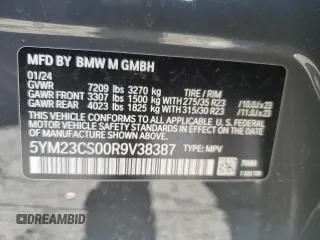2024 BMW XM z VIN 5YM23CS00R9V38387, wystawiony jako Copart lot #86828434 z przebiegiem Nie podano mil oraz Szkody całkowita. Historia ofert i sprzedaży dostępna na DreamBid. Obrazek 15.