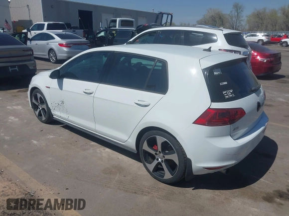 2017 Volkswagen Golf GTI S with VIN 3VW5T7AU2HM035393, listed as a IAAI auction lot 42009016 with 80,669 mi miles. Bid and sale history available at carsss.com. Image 3.