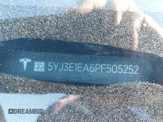 2023 Tesla Model 3 with VIN 5YJ3E1EA6PF505252, listed as a IAAI auction lot 41380172 with 31,141 mi miles and . Bid and sale history available at DreamBid. Image 9.