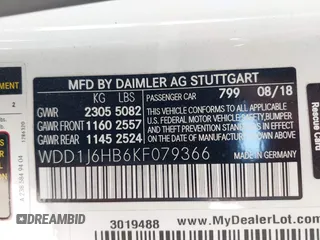 2019 Mercedes-Benz E with VIN WDD1J6HB6KF079366, listed as a IAAI auction lot 41668935 with 73,346 mi miles. Bid and sale history available at carsss.com. Image 9.