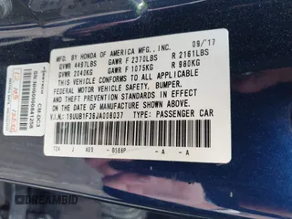 2018 Acura TLX with VIN 19UUB1F36JA008037, listed as a IAAI auction lot 42460254 with 101,477 mi miles and . Bid and sale history available at DreamBid. Image 9.