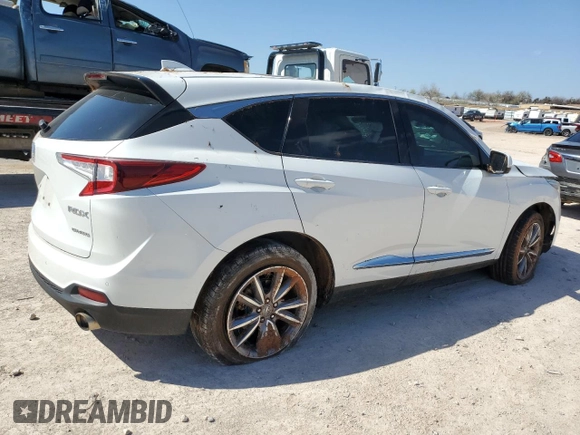 2020 Acura RDX w/Technology Pkg with VIN 5J8TC2H58LL023661, listed as a Copart auction lot 46569194 with 107,539 mi miles and Salvage Title. Bid and sale history available at carsss.com. Image 3.