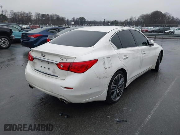 2017 Infiniti Q50 2.0t with VIN JN1CV7AP0HM641062, listed as a IAAI auction lot 41380194 with 114,813 mi miles and . Bid and sale history available at DreamBid. Image 4.