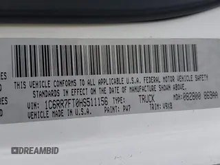 2017 Ram 1500 Express with VIN 1C6RR7FT0HS511156, listed as a IAAI auction lot 41754687 with 104,394 mi miles. Bid and sale history available at carsss.com. Image 9.