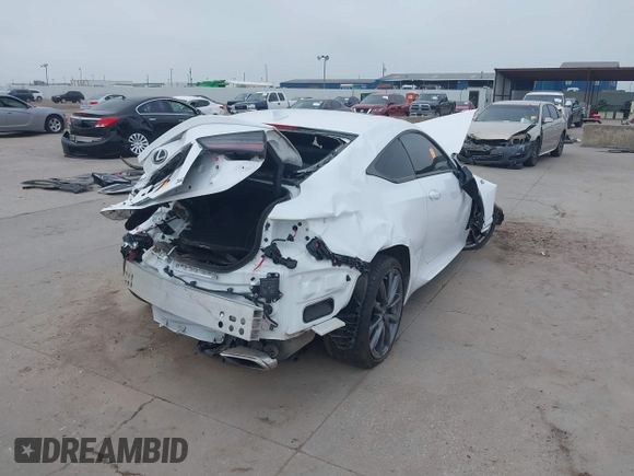 2022 Lexus RC with VIN JTHGZ5BCXN5025375, listed as a IAAI auction lot 39028275 with 1 mi miles. Bid and sale history available at carsss.com. Image 4.