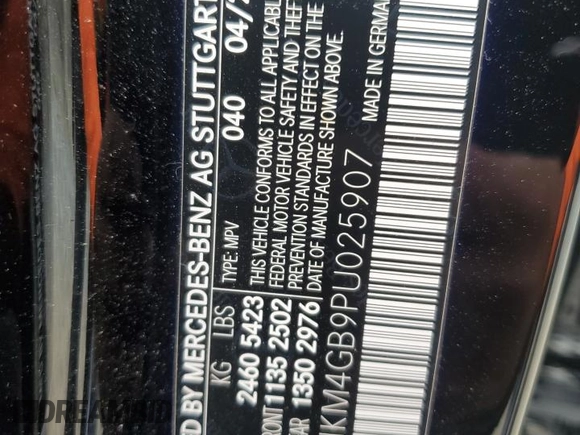 2023 Mercedes-Benz GLC with VIN W1NKM4GB9PU025907, listed as a Copart auction lot 45935185 with 0 mi miles and Salvage Title. Bid and sale history available at carsss.com. Image 13.