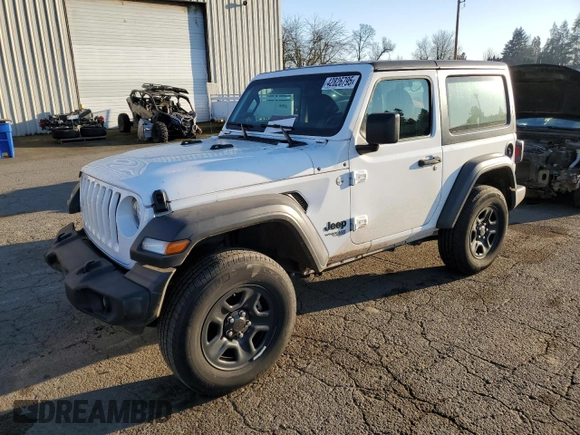 2021 Jeep Wrangler Sport with VIN 1C4GJXAGXMW725656, listed as a Copart auction lot 42826795 with 38,187 mi miles and Salvage Title. Bid and sale history available at DreamBid. Image 1.
