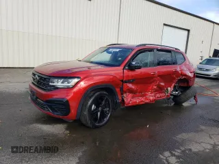 2023 Volkswagen Atlas SEL R-Line Black z VIN 1V2SR2CA4PC511555, wystawiony jako Copart lot #89160035 z przebiegiem Nie podano mil oraz Szkoda całkowita • Salvage title. Historia ofert i sprzedaży dostępna na DreamBid. Obrazek 1.