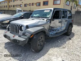 2019 Jeep Wrangler Unlimited Sport S with VIN 1C4HJXDG0KW509912, listed as a Copart auction lot 57597645 with Not provided miles and Salvage title. Bid and sale history available at DreamBid. Image 1.
