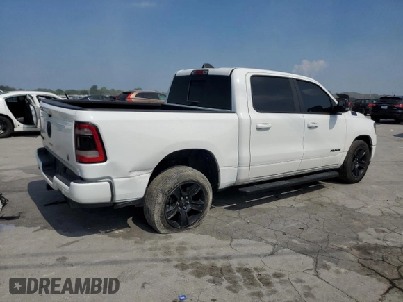 2021 Ram 1500 Lone Star with VIN 1C6RREFT0MN629091, listed as a Copart auction lot 62813465 with 74,154 mi miles and Salvage title. Bid and sale history available at DreamBid. Image 3.