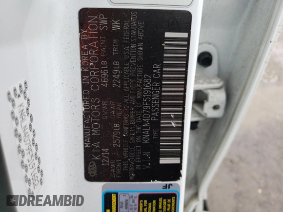 2015 Kia Cadenza Premium with VIN KNALN4D79F5191682, listed as a Copart auction lot 47281005 with 118,614 mi miles and Clean Title. Bid and sale history available at carsss.com. Image 12.