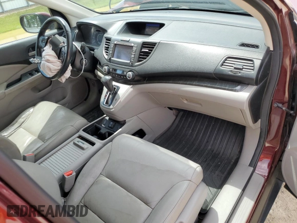 2012 Honda CR-V EX-L with VIN 5J6RM4H71CL061326, listed as a Copart auction lot 58517235 with 182,697 mi miles and Salvage title. Bid and sale history available at DreamBid. Image 8.