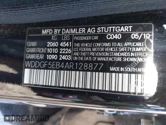 2010 Mercedes-Benz C 300 Sport with VIN WDDGF5EB4AR128877, listed as a IAAI auction lot 42744323 with 143,429 mi miles and . Bid and sale history available at DreamBid. Image 9.
