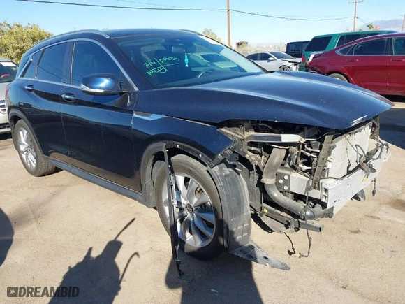2020 Infiniti QX50 LUXE with VIN 3PCAJ5M17LF109157, listed as a IAAI auction lot 41593864 with 27,895 mi miles. Bid and sale history available at carsss.com. Image 1.