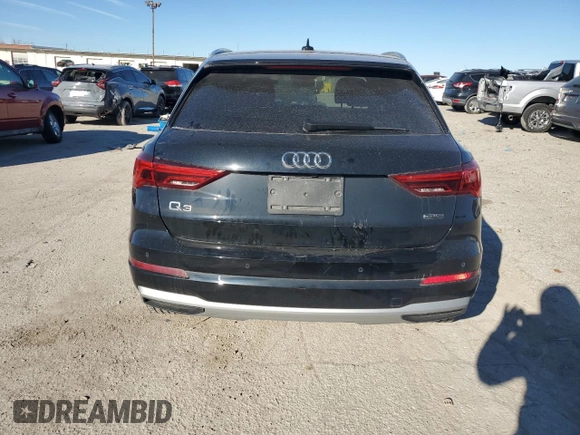 2022 Audi Q3 Premium with VIN WA1AUCF33N1019293, listed as a Copart auction lot 82408964 with 23,620 mi miles and Salvage Title. Bid and sale history available at carsss.com. Image 6.
