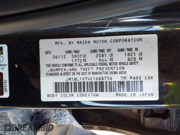 2012 Mazda 3 i Touring with VIN JM1BL1V74C1688756, listed as a IAAI auction lot 41421015 with 132,886 mi miles. Bid and sale history available at carsss.com. Image 9.