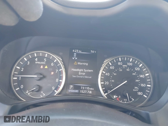 2019 Infiniti Q50 RED SPORT 400 with VIN JN1FV7AP8KM780182, listed as a IAAI auction lot 41682121 with 73,110 mi miles. Bid and sale history available at carsss.com. Image 7.