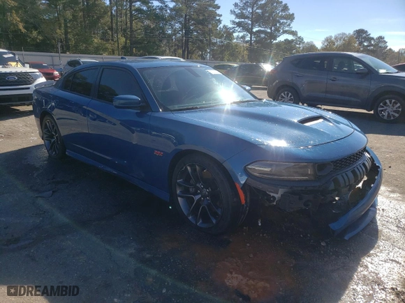 2022 Dodge Charger Scat Pack Widebody with VIN 2C3CDXGJ9NH257237, listed as a Copart auction lot 87322844 with 49,569 mi miles and Salvage Title. Bid and sale history available at carsss.com. Image 4.