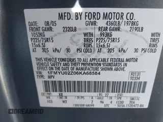 2006 Ford Escape XLS with VIN 1FMYU02Z06KA68584, listed as a IAAI auction lot 41887104 with 257,855 mi miles and . Bid and sale history available at DreamBid. Image 9.