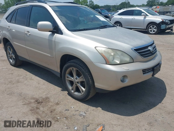 2006 Lexus RX 400h with VIN JTJHW31U462005605, listed as a IAAI auction lot 42601851 with 349,244 mi miles and . Bid and sale history available at DreamBid. Image 1.
